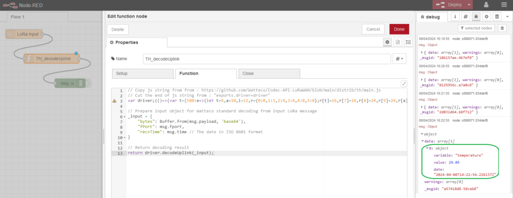 Milesight NodeRed Decoder